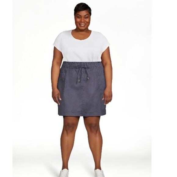 Terra & Sky Slate grey Paperbag Waist Skirt - Picture 2 of 8